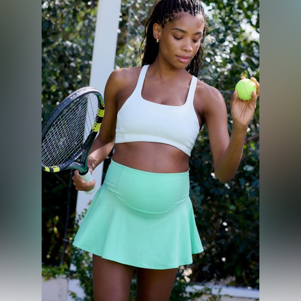 Free People x Hatch "Pleats & Thank You" Skort in Salted Lime Large NEW
